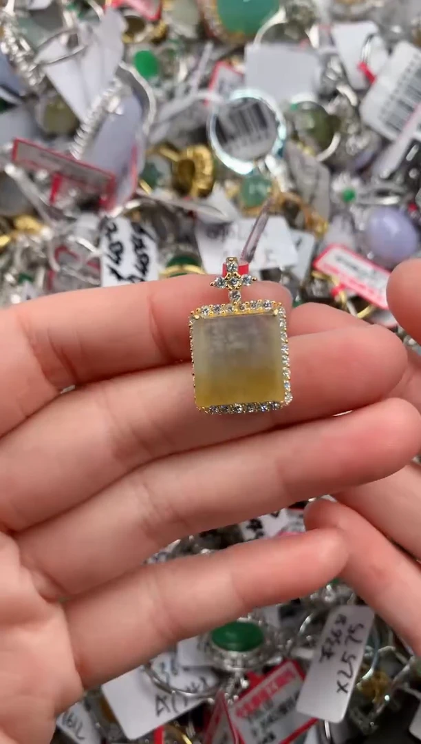 银S925镶嵌戒指翡翠666    7