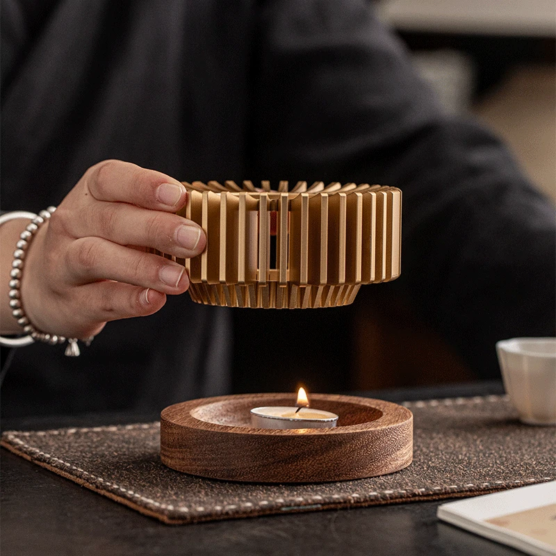 磐皿｜中式暖茶炉茶壶底座温茶器蜡烛加热水果花茶保温提梁壶暖杯