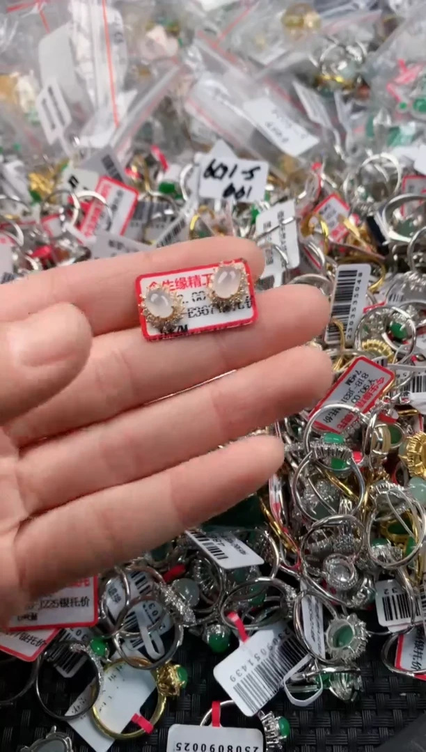 银S925镶嵌戒指翡翠1          2