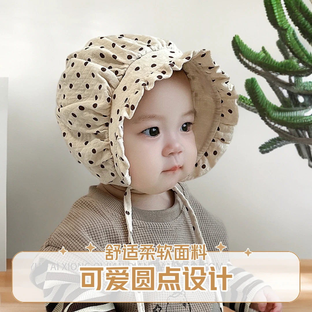 韩版宝宝帽子春秋婴幼儿遮阳防晒帽小月龄护囟门胎帽DD6876