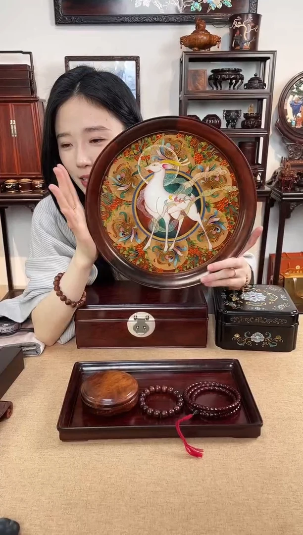红酸枝木类成套家具景泰蓝