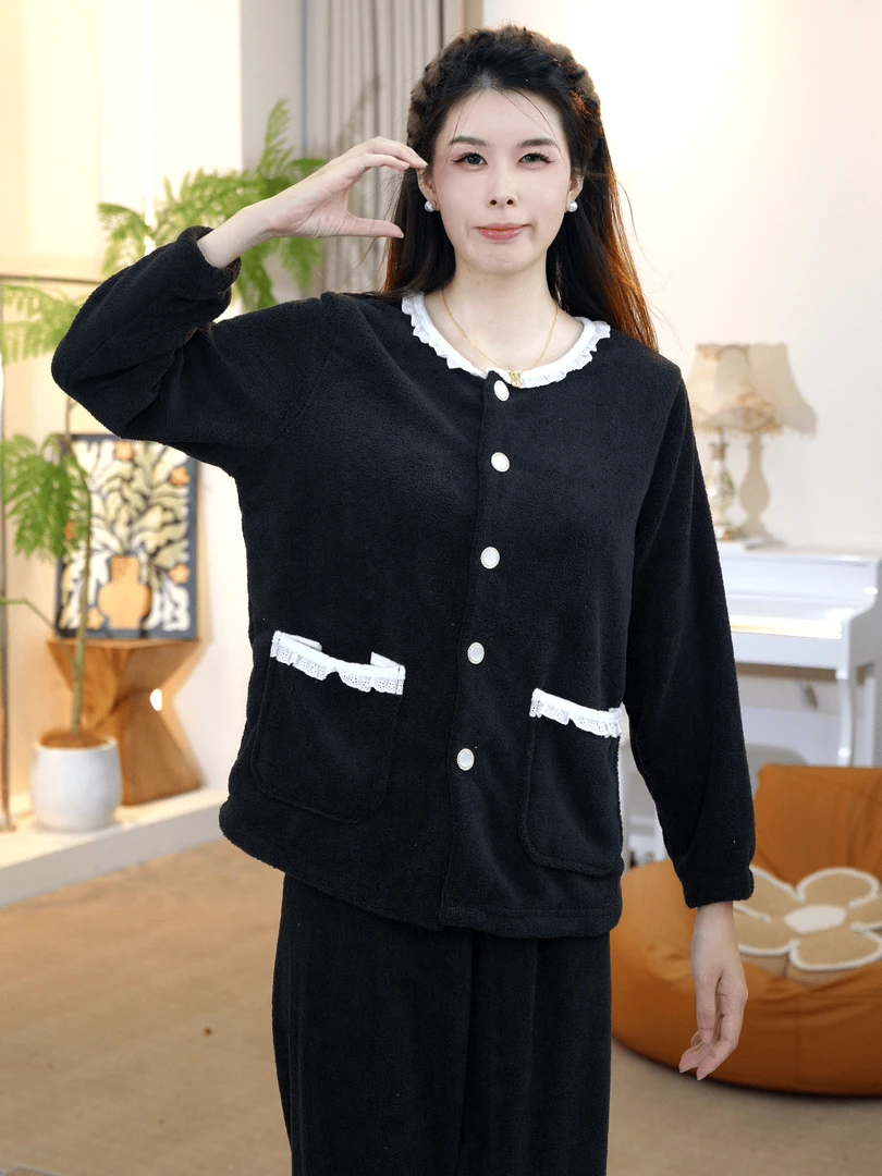 【冰冰专属】2025冬款女士睡衣两件套加绒睡衣家居服厚款CYR