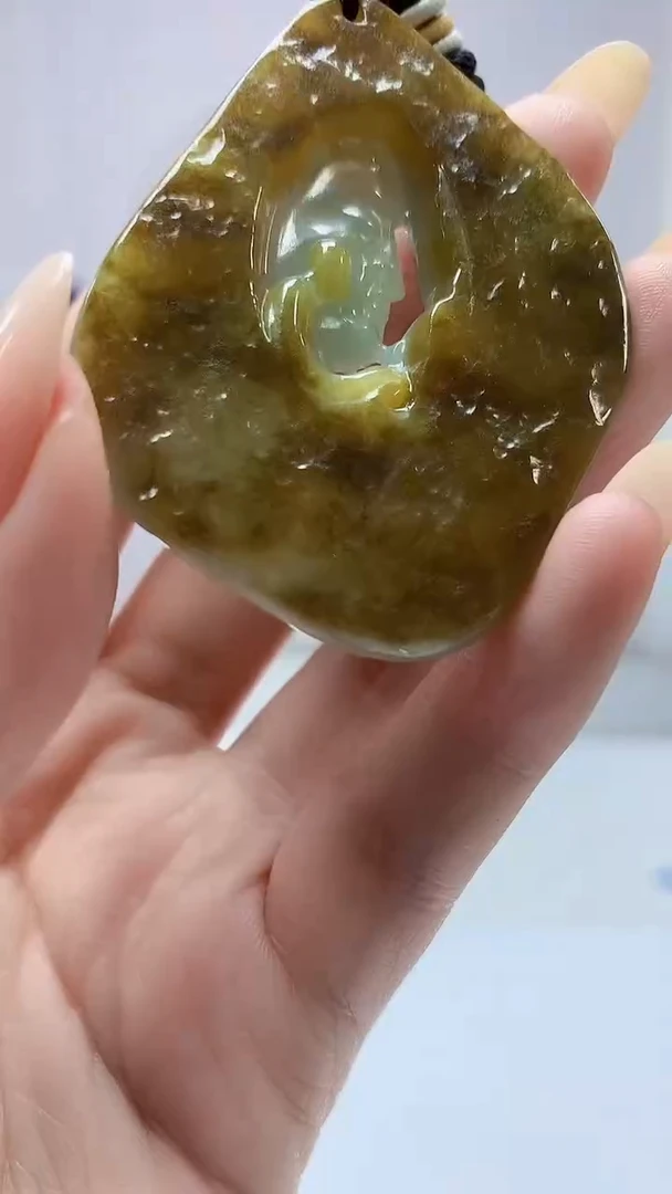 【闪购商品】定制翡翠未镶嵌4829DD-毛货挂件32