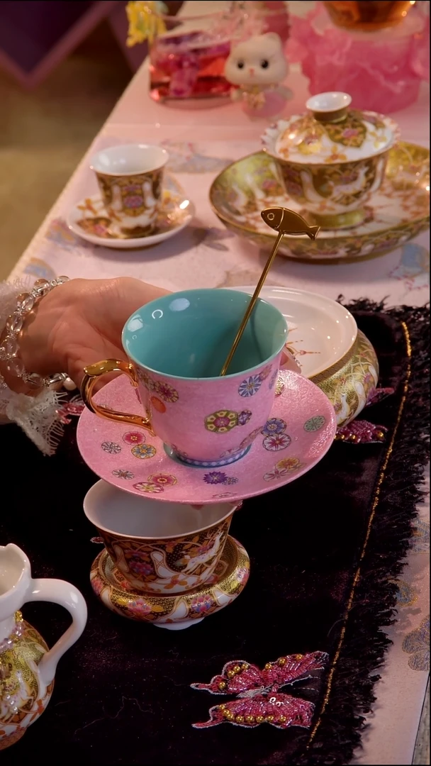 豆***琪吉祥如图 单杯碟+勺  咖啡杯