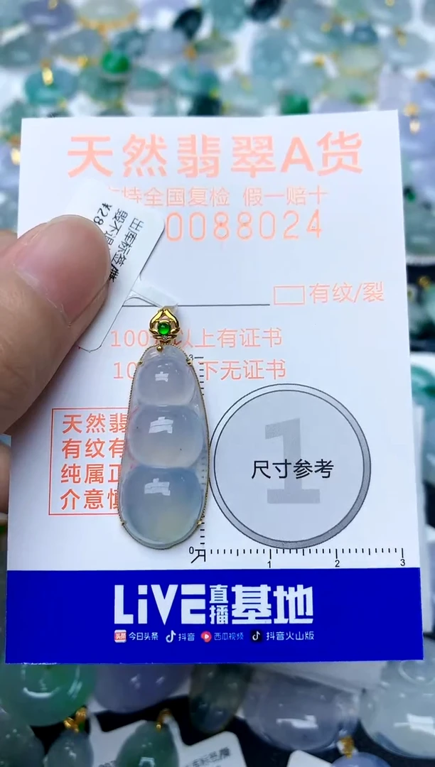 颈饰18K金镶嵌翡翠君*天然A货翡翠