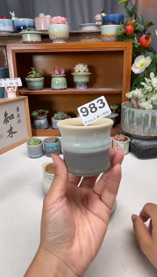 瓷片识*983知木小芳花盆