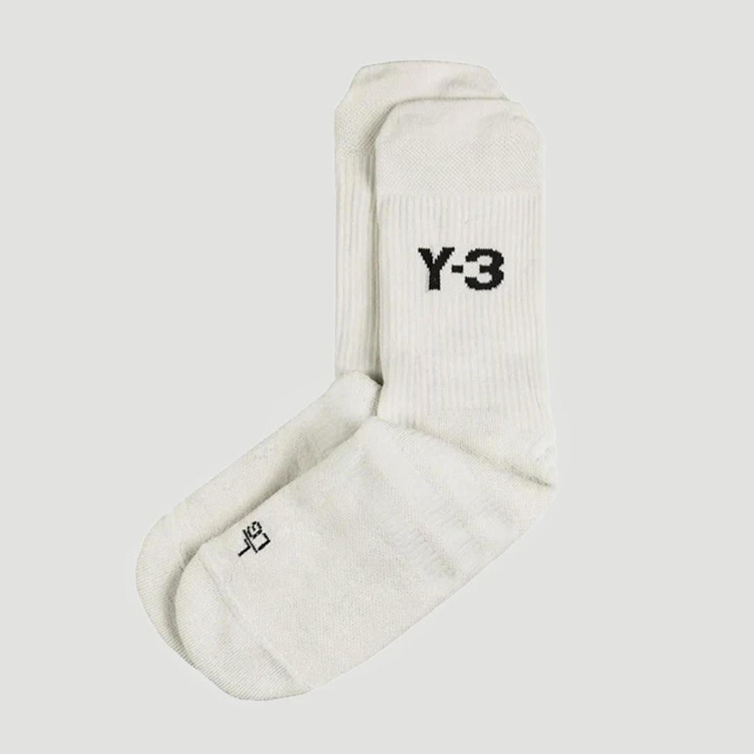 Y-3/Y-3（53-JW8552）灰白色中筒运动袜