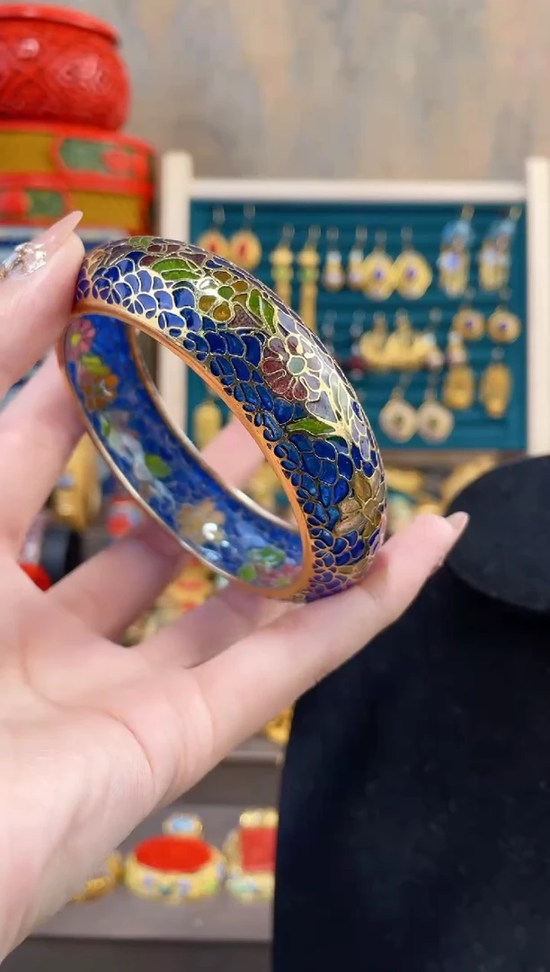 【闪购商品】非遗景泰蓝脱胎镯子60-63宝蓝