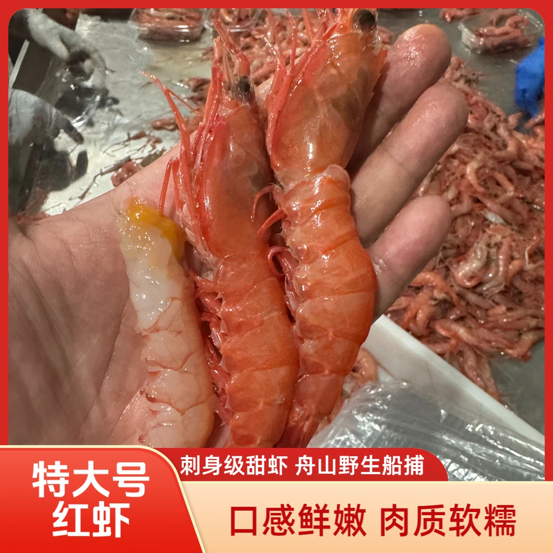 舟山本港野生红虾 三大金 刺身海虾 渔船直供 产地直发呛烤烧炒