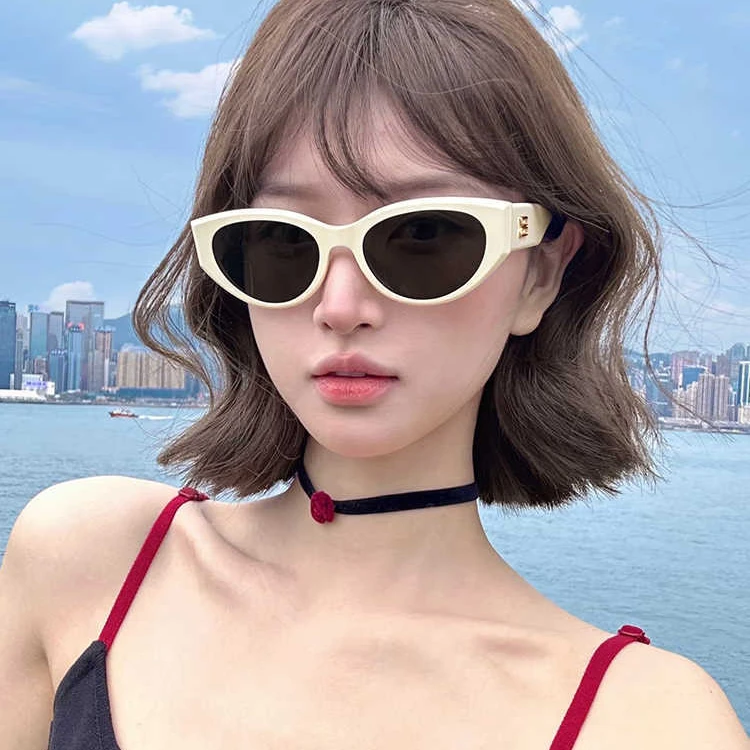 2025新款猫眼墨镜海边拍照出片方圆脸高级感防晒防紫外线太阳眼镜
