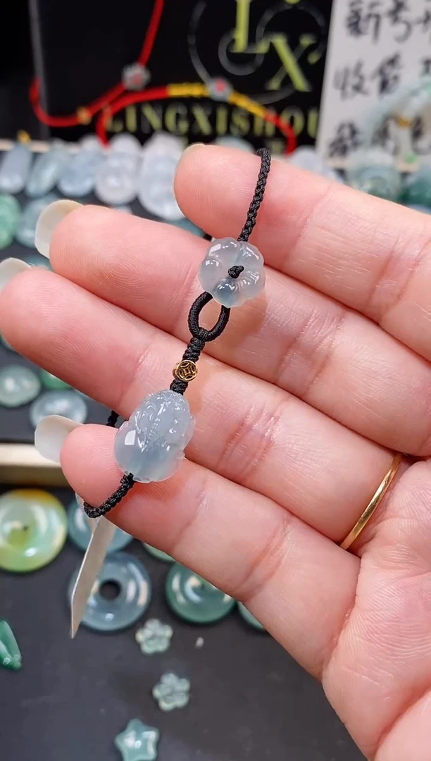 未镶嵌手绳翡翠翡翠冰种裸石手绳15CM