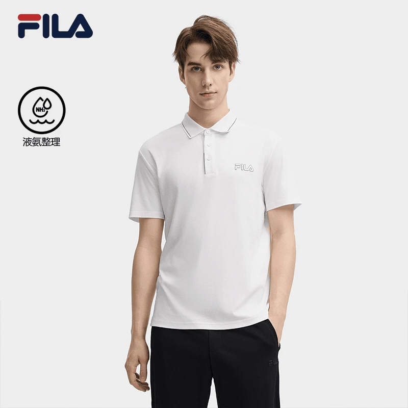 FILA斐乐男装【液氨舒适透气polo】休闲商务百搭针织短袖F11M438109