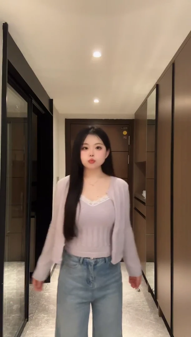 微胖女生紫色两件套90-135