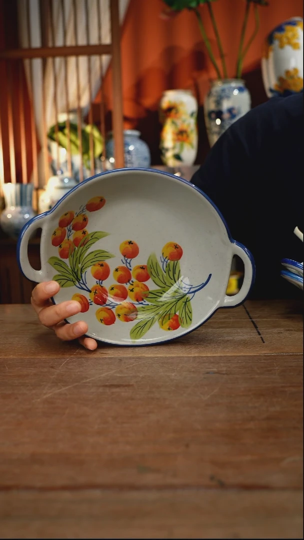 瓷片【简家甄选】景德镇设计师釉下手绘陶瓷餐具