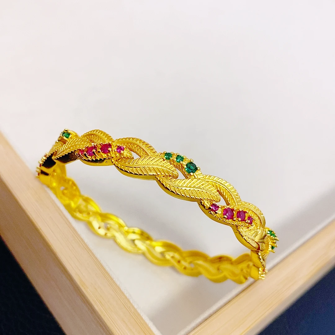 合金手镯 时尚百搭花枝缠绕手镯