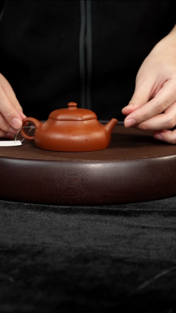 茶壶紫砂ZJ15469六方静乐朱泥140