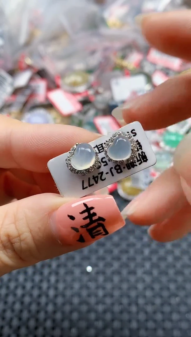 银S925镶嵌戒指翡翠天然A货缅甸翡翠