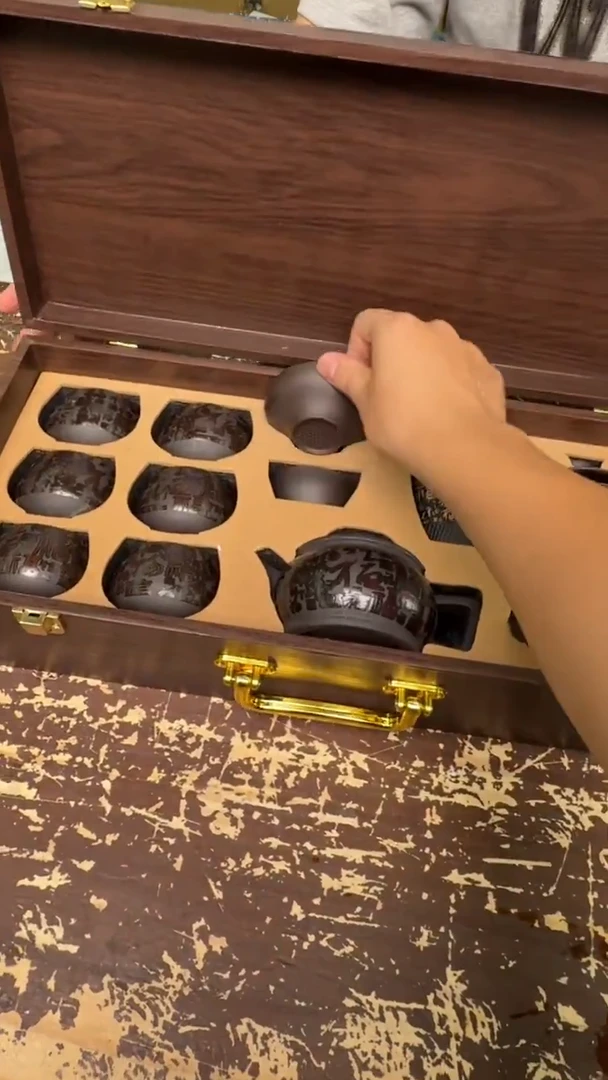 【闪购商品】百福临门紫砂茶具套组高档礼盒装精美@@@@@@@@@@