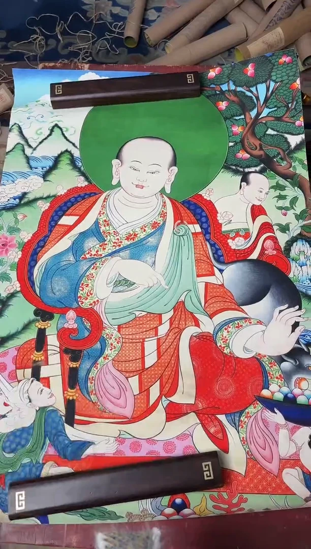 卷轴画龙妹的唐卡