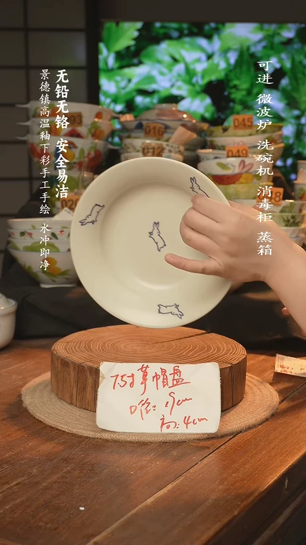 瓷景德镇高温瓷釉下彩手绘陶瓷