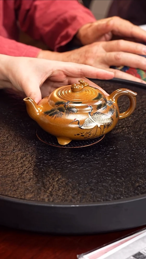 茶壶紫砂沈建康  三足如意29 冰窖橘黄砂 300毫升