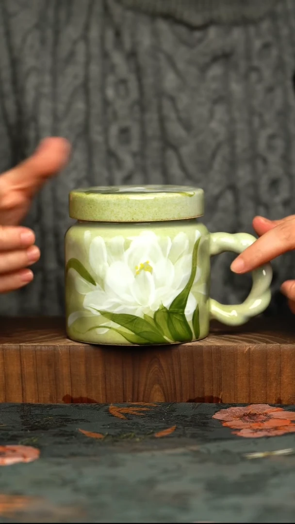 杯釉下彩手工手绘同款陶器