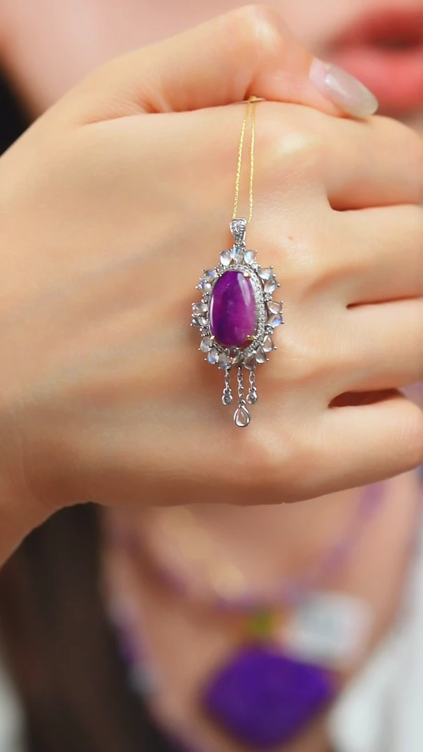 苏纪石（舒俱来）18K金镶嵌吊坠(不含链)2