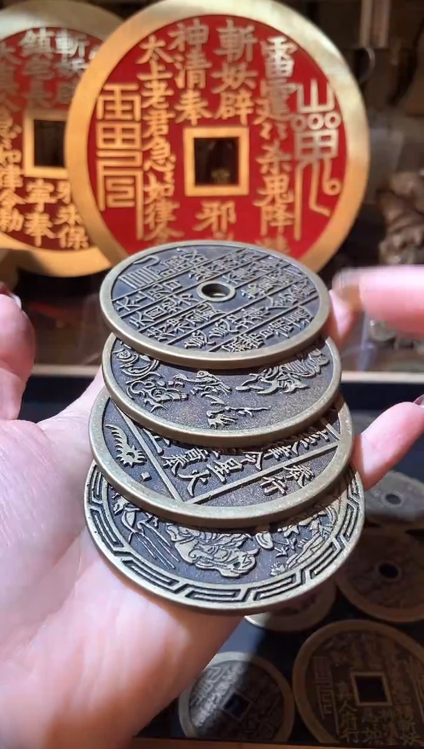 【闪购商品】铜现代翻砂铜工艺品4枚一套