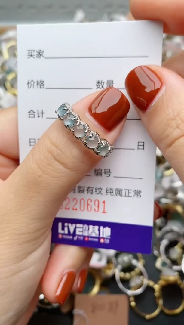 银S925镶嵌戒指翡翠.