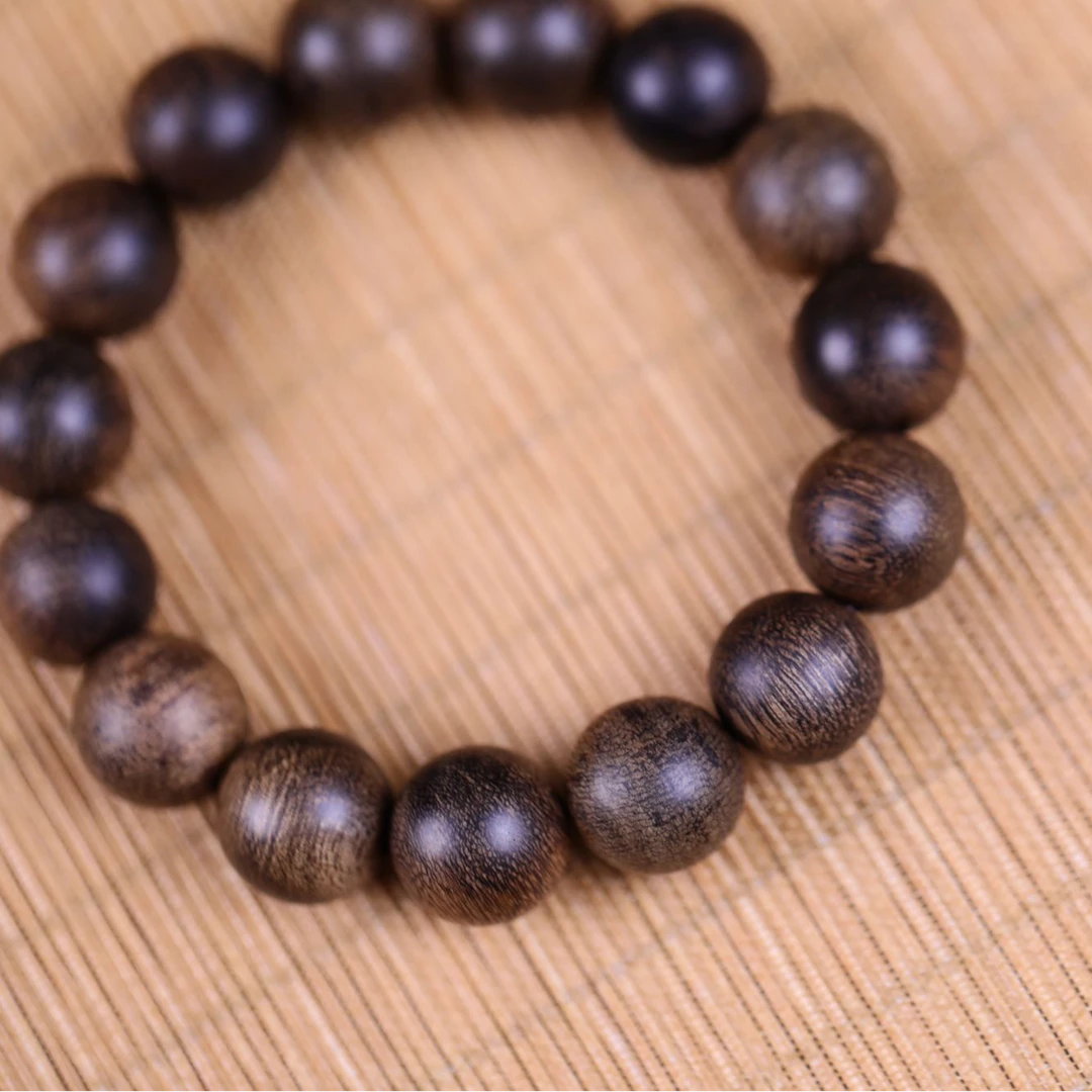 沉香中国香博园沉香越南芽庄玉化瘤疤白棋1.4单圈手串qy800729