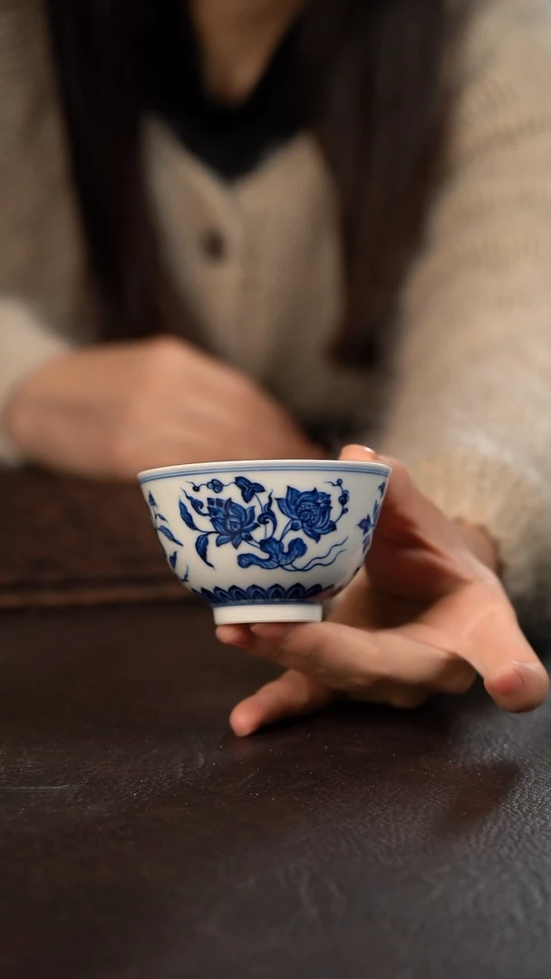 【闪购商品】杯聚澜堂并蒂四季花卉直口杯