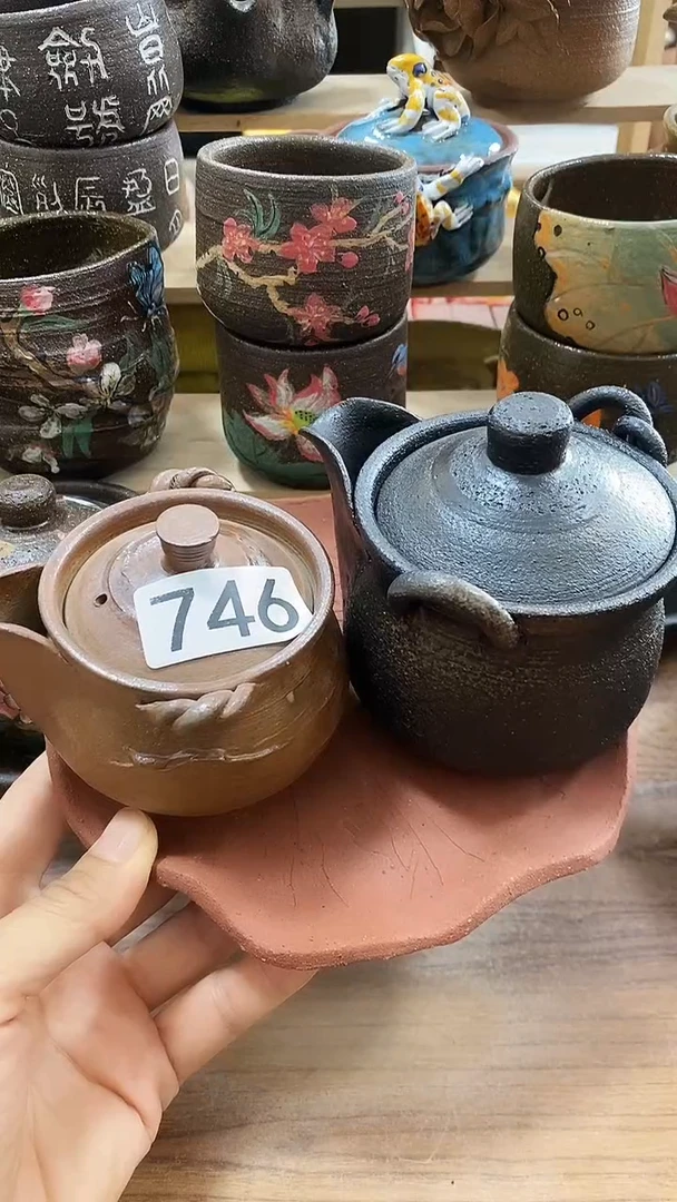 黑*白爱砂陶艺手工制作