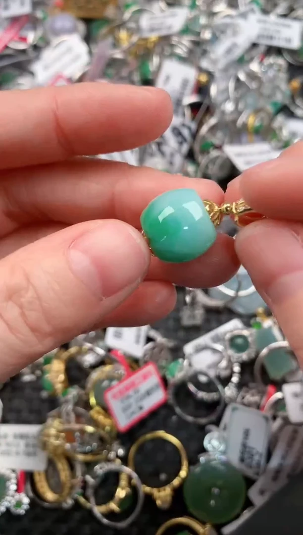 银S925镶嵌戒指翡翠333---6