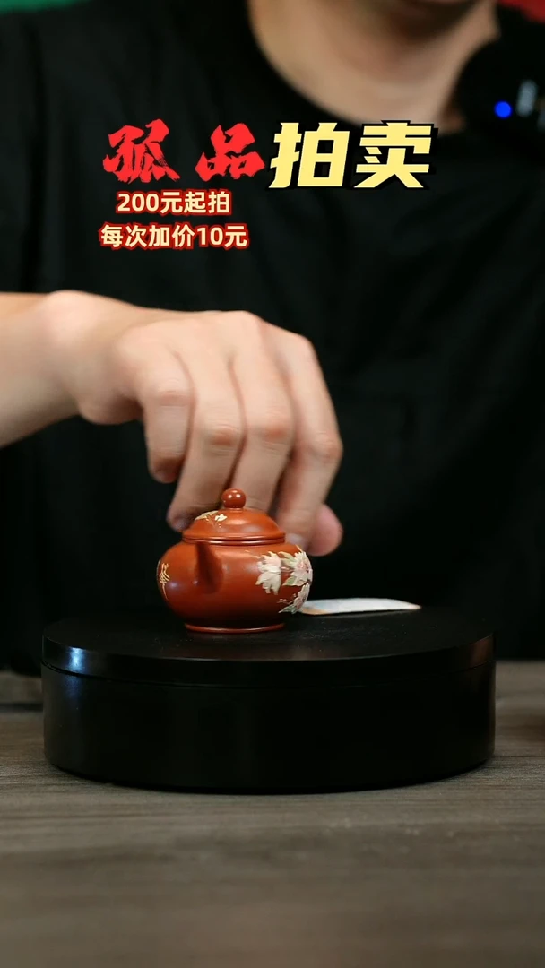 茶壶紫砂张*超H2217赵翠红牡丹堆绘水平