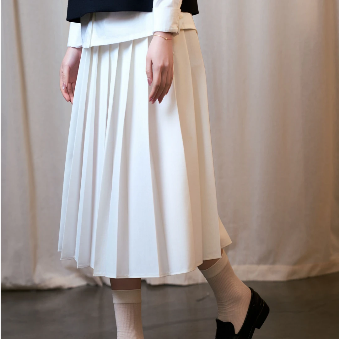 【EMPRESS/恩比麗蕬】春夏显瘦半裙百褶裙气质百搭夏季日常复古