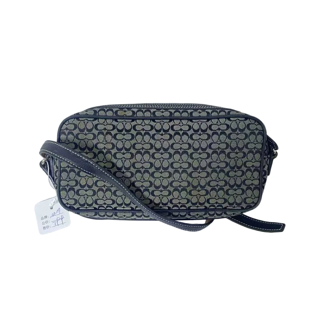 95新 COACH/蔻驰 经典老花帆布拼皮单肩斜挎相机包 MM-81017