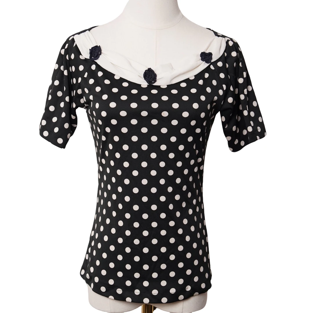 柏总衣橱 | 斑点短袖宽领T恤 S126