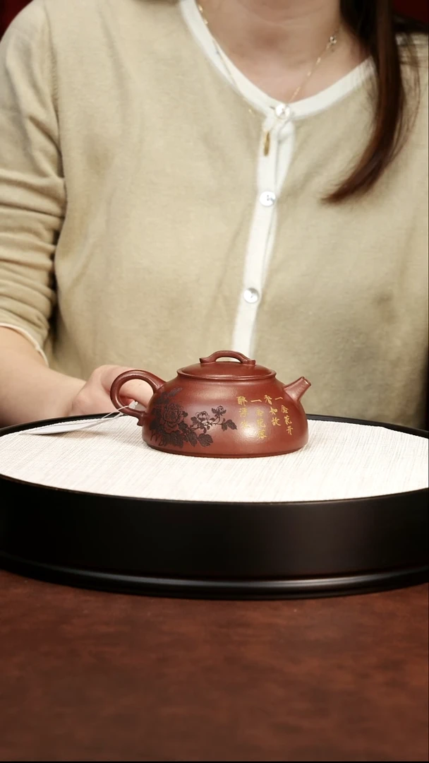 茶壶紫砂半月壶 龙山古乌泥 韩磊