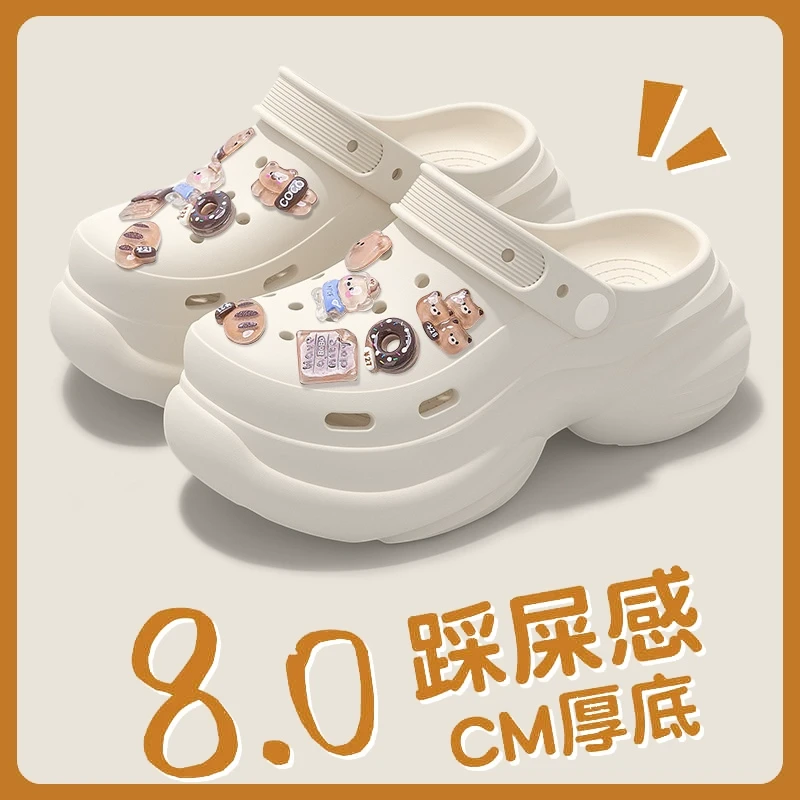 糖果洞洞鞋女士2025新款夏季防滑厚底增高松糕底沙滩拖鞋女鞋外穿