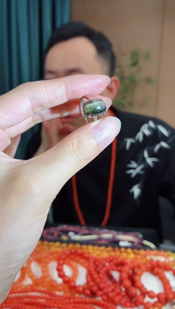 银S925镶嵌戒指碧玺258