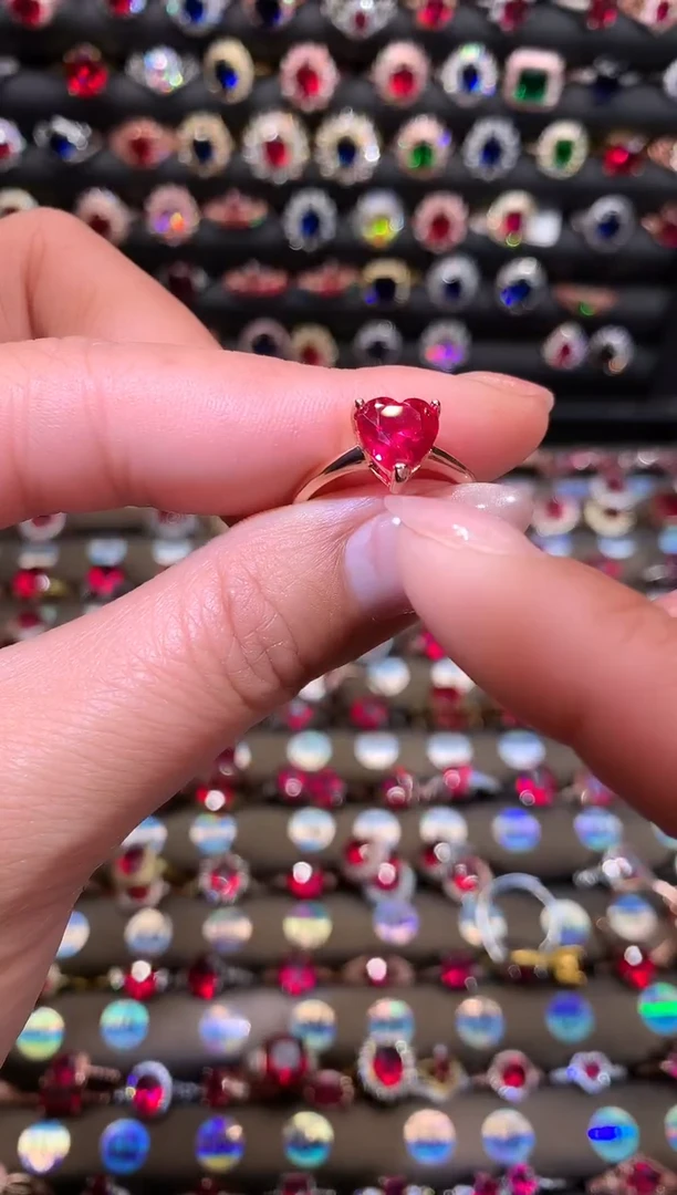 【闪购商品】红宝石戒指银S925镶嵌8玫瑰金