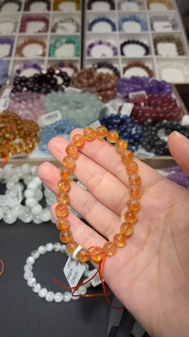 未镶嵌手串水晶天然黄塔晶7mm