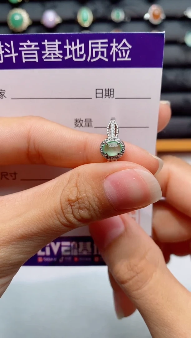 银S925镶嵌戒指翡翠1