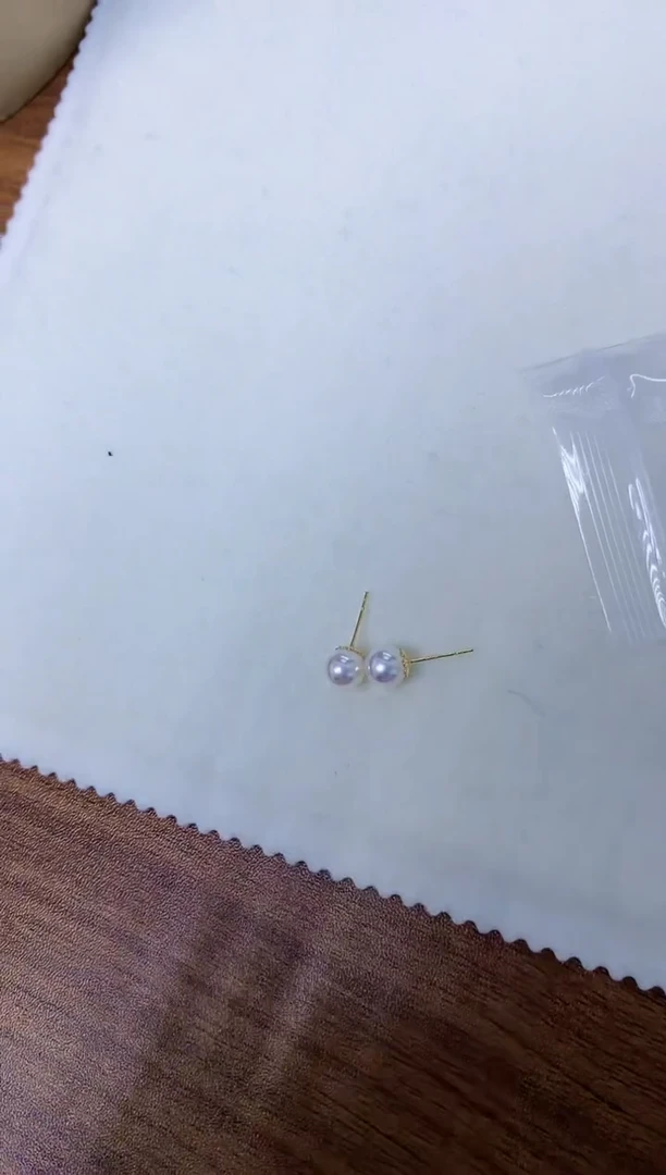 【闪购商品】海水珍珠饰品18K金镶嵌6-7素钉定制