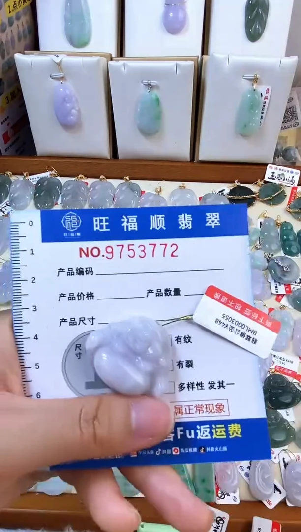 【闪购商品】翡翠颈饰未镶嵌天然缅甸A货翡翠颈饰配绳带礼盒