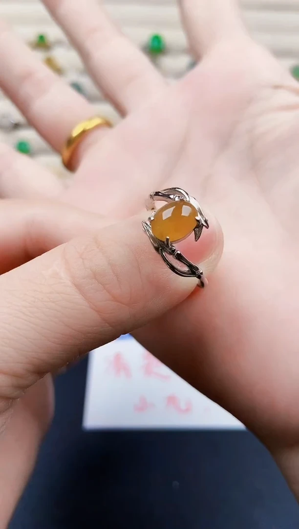 翡翠戒指银S925镶嵌14