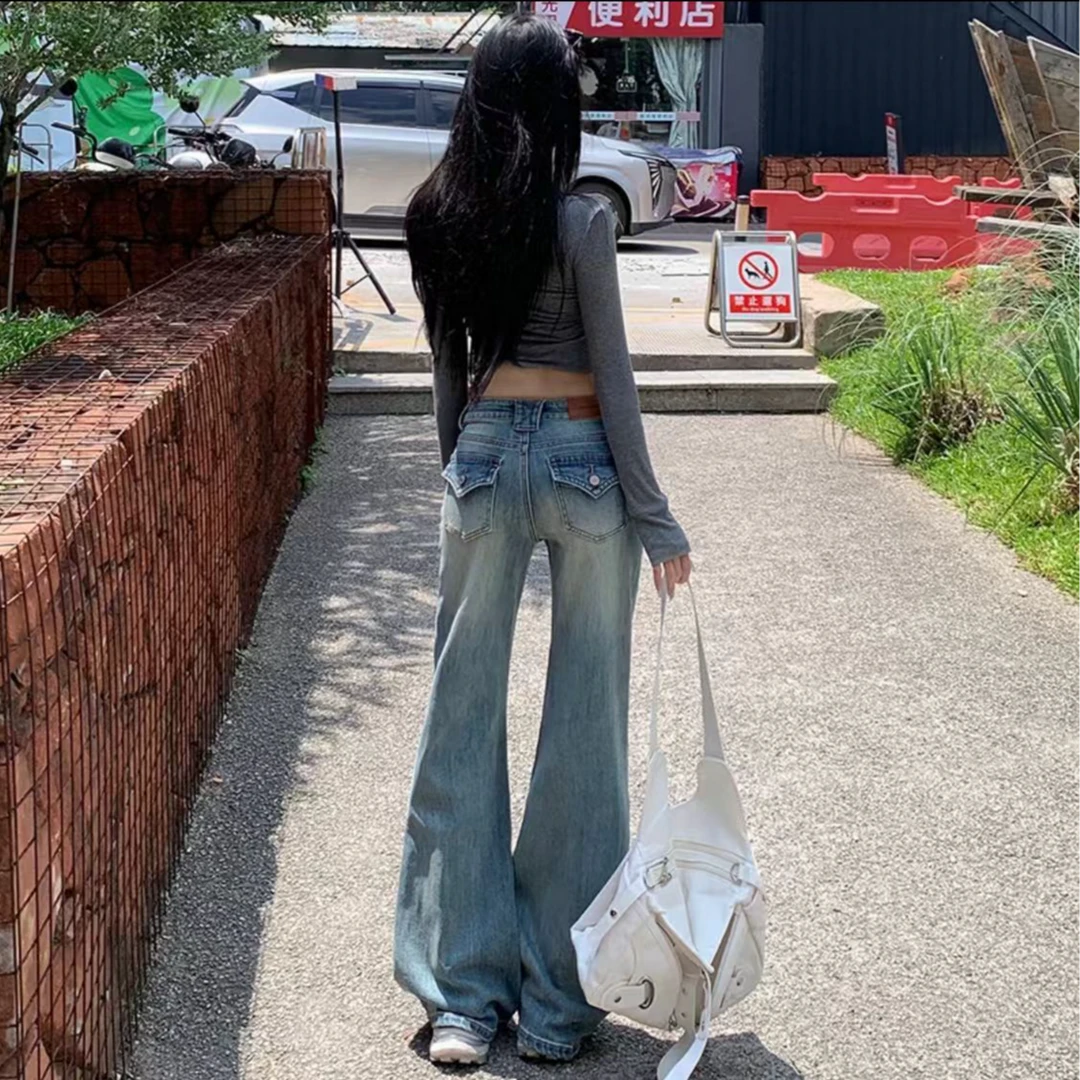 【现货+运费险】加绒秋冬大码胖mm不贴腿牛仔裤女弹力马蹄喇叭裤