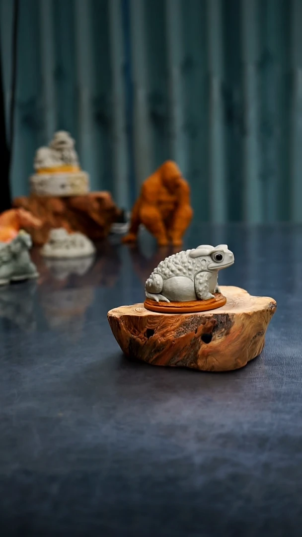 【闪购商品】松花石刻字财源广进金蟾