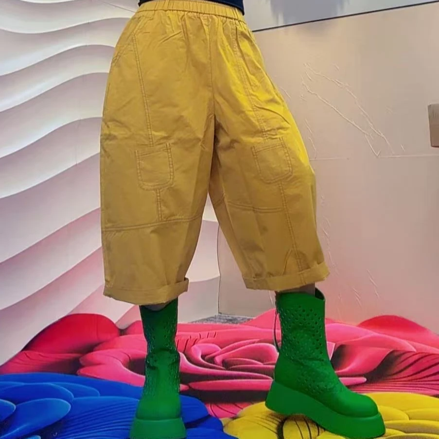 {欧洲站}梦姐同款时尚洗水牛仔八分裤