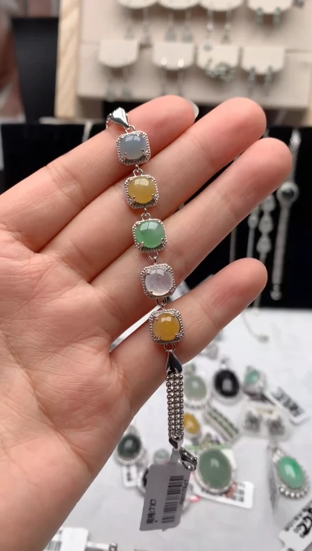【闪购商品】翡翠手链银S925镶嵌1号